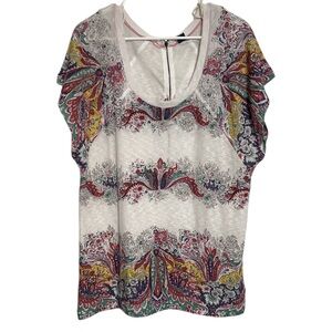 Free People vintage for Anthropologie semi-sheer multicolor tunic/top